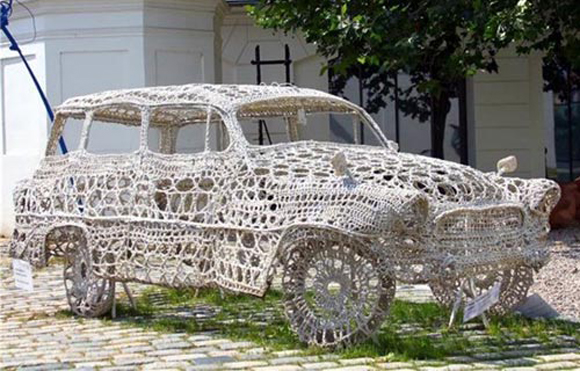 Crochet Doily Car via Dude Craft Filed Under Decor Accents Decorating 