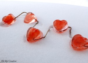 Icey Valentine's Day Heart Garland