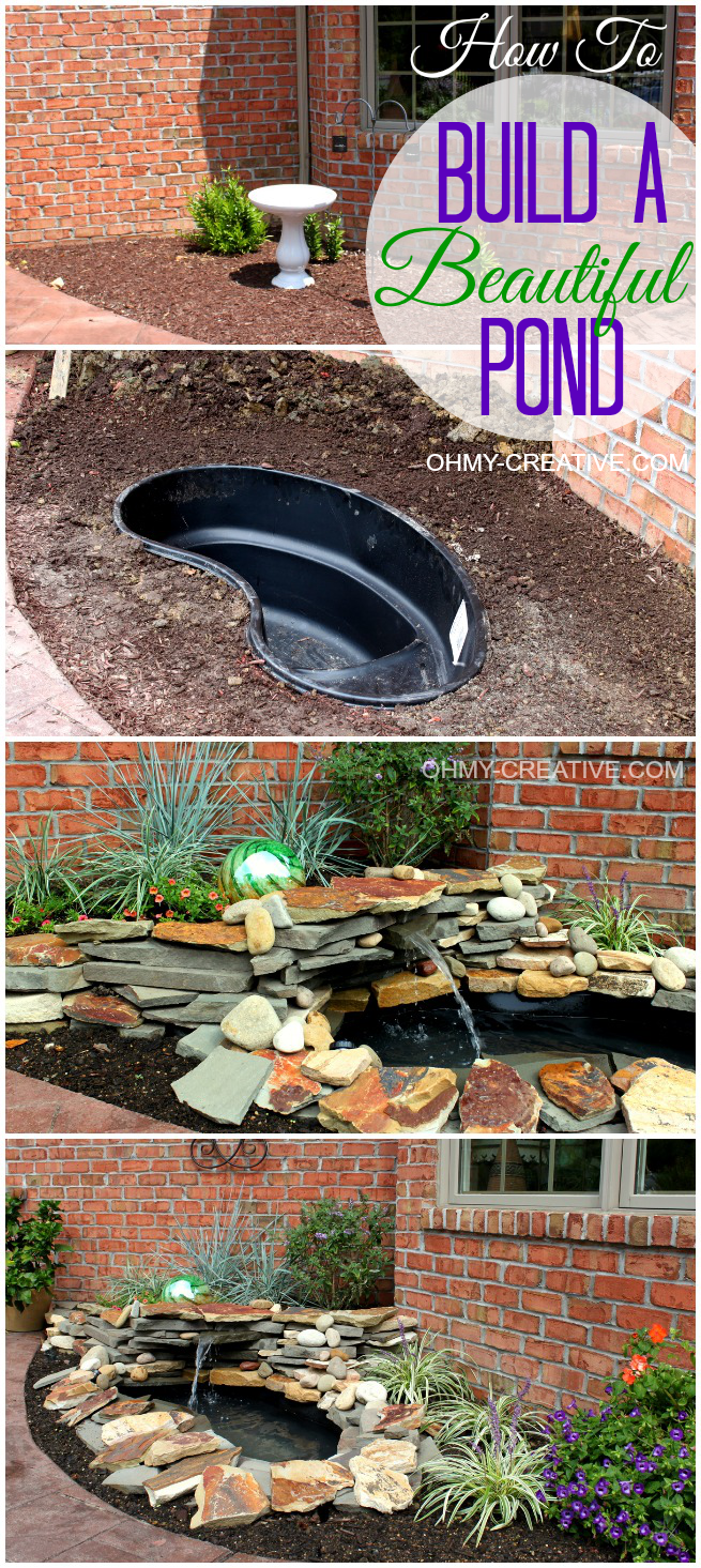 DIY BACKYARD POND & LANDSCAPE WATER FEATURE - Oh My Creative