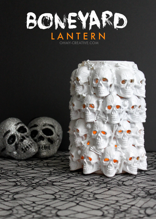 DIY Boneyard Lantern - a Pottery Barn knockoff for Halloween  |  OHMY-CREATIVE.COM