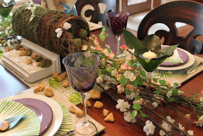 Nature Spring Tablescape And Centerpiece