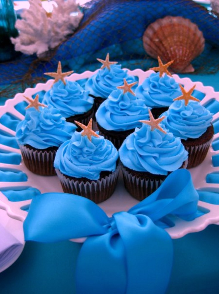 Create a splash with this Under The Sea Party Birthday Party Ocean Party! Including Fish bowl centerpieces, starfish cupcakes, tablescape, cake and Under the Sea Party Invitations! A great Under the Sea Birthday Party Ideas for kids and teens!