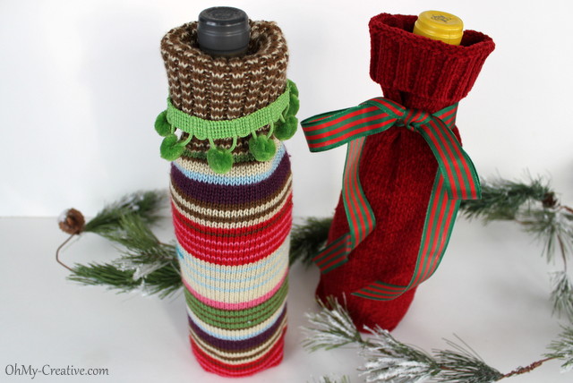 DIY – Recycled Sweater Wine Bottle Gift Bags