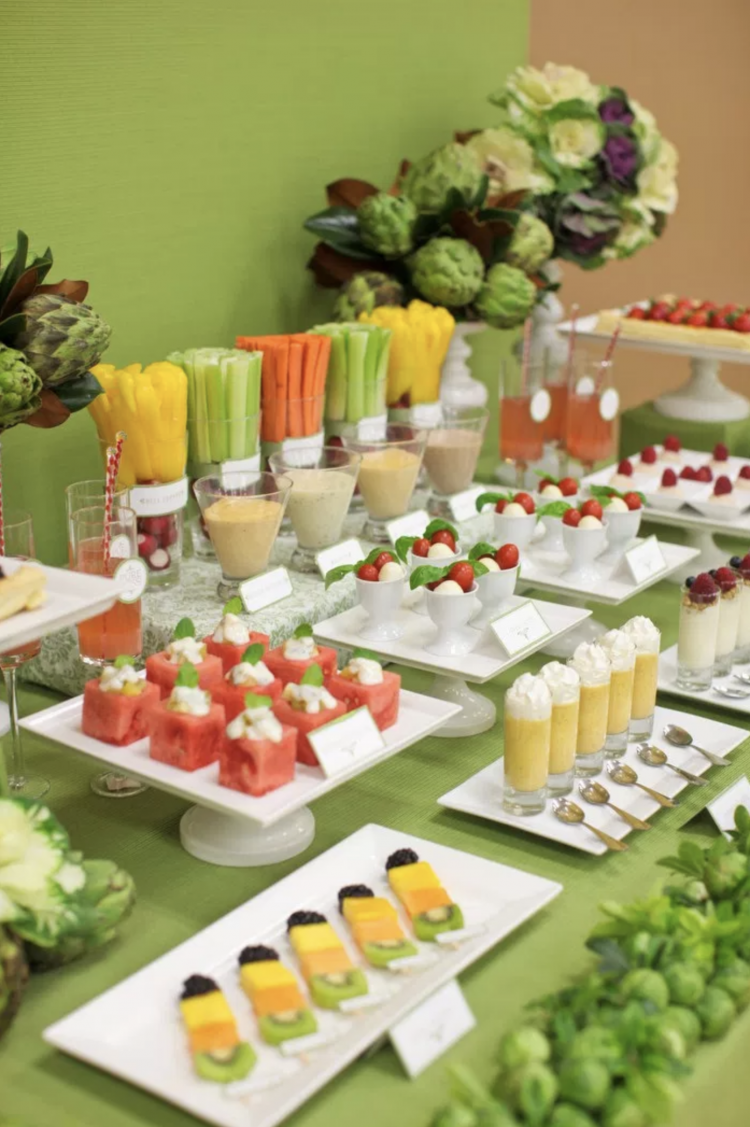 Party Fruit and Veggie Table | Party Fruit and Veggie Bar | Appetizer Table