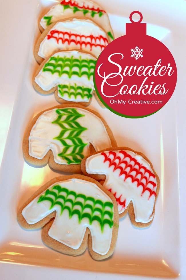 Ugly Christmas Sweater Party Cookies | OhMy-Creative.com