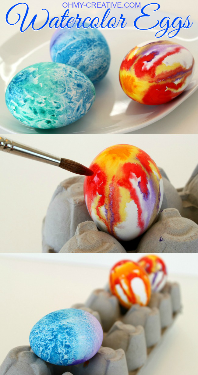 How to paint Easter Eggs designs with watercolor paint. Explore unique ways to create Watercolor Easter Egg Designs using watercolor paints and unusual techniques! What pretty Easter Eggs Designs! | OHMY-CREATIVE.COM