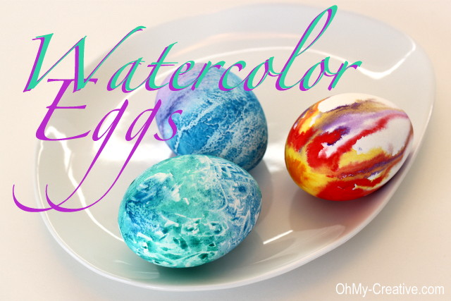 Easter Eggs Painted With Watercolor Paint | OHMY-CREATIVE.COM #EasterEggs