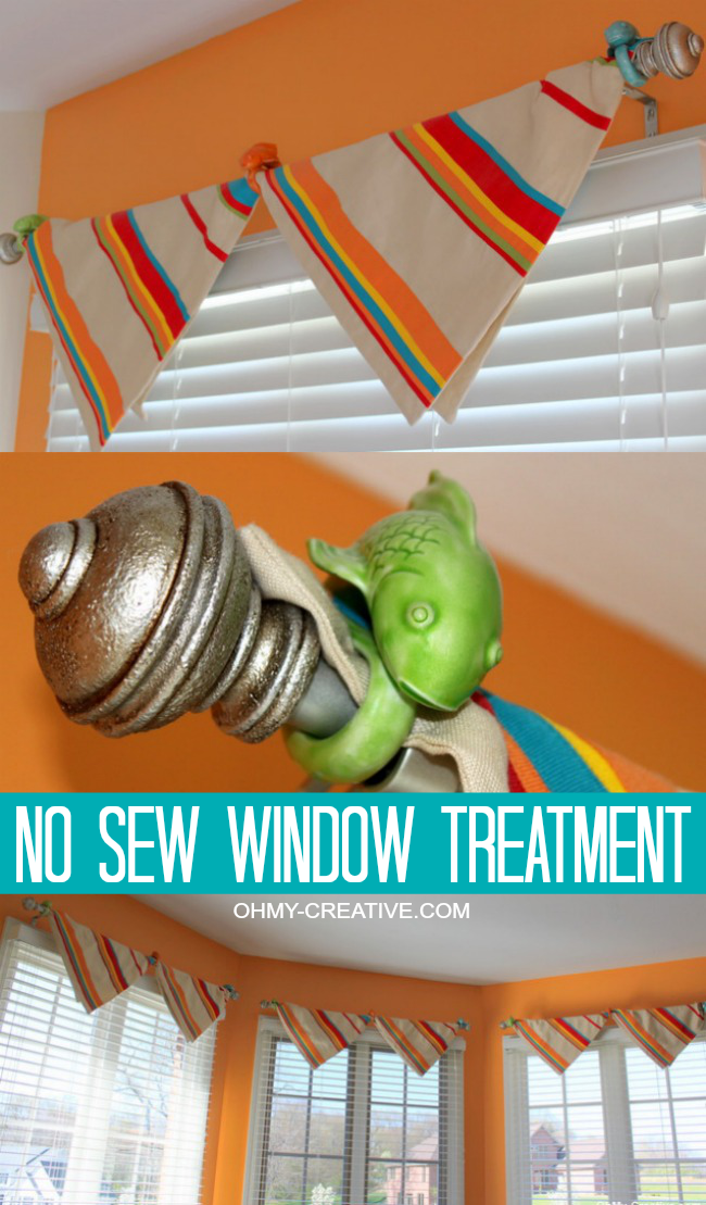 How to make a No Sew Window Treatment using pillow covers |  OHMY-CREATIVE.COM