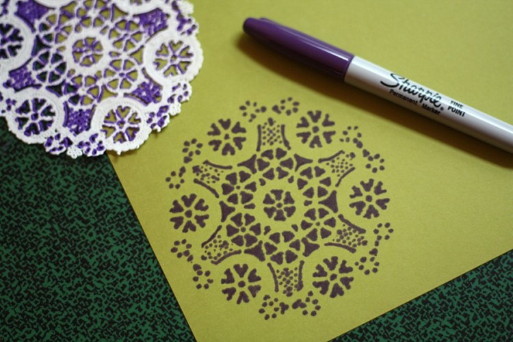 Use a doily as a stencil with a sharpie