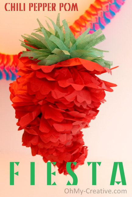 Chili Pepper Party Pom - Cinco de May - Mexican Fiesta - Oh My! Creative