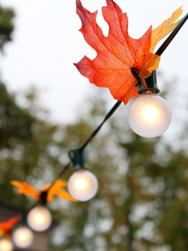 DIY Fall Leaf Garland Lights