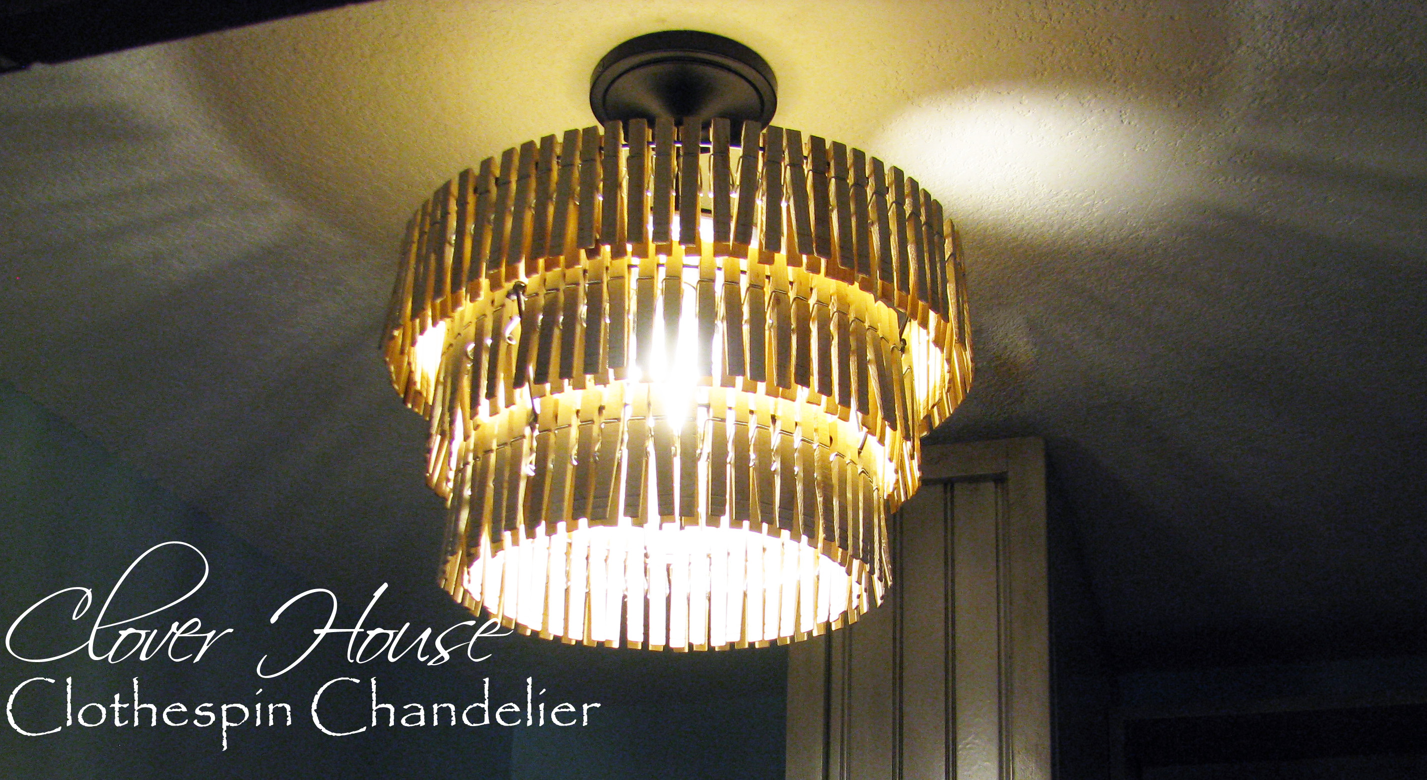 3 Tiered Clothespin Chandelier
