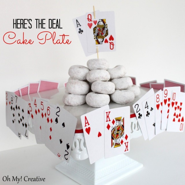 Here's the deal cake plate Poker/casino night party ideas