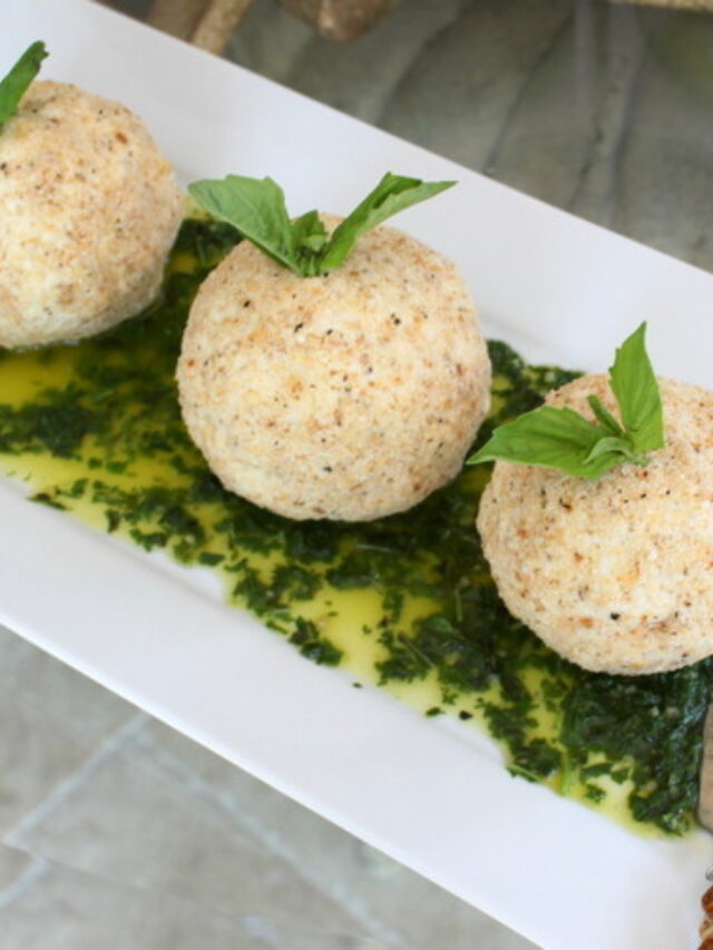 Parmesan Goat Cheese with Basil Oil Story