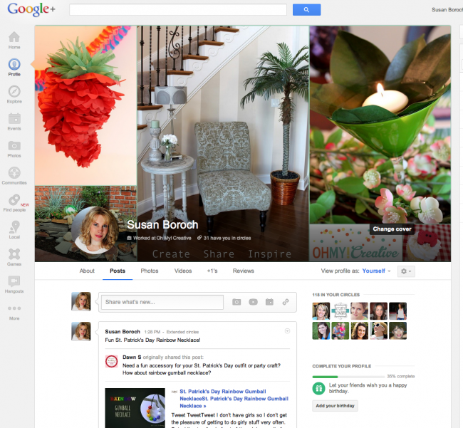 Oh My! Creative Google + Page