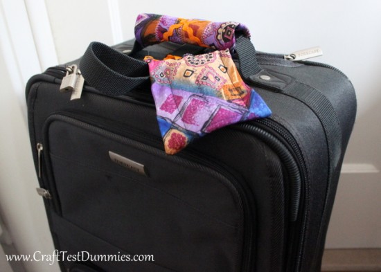 luggage handle cozies and tags from old neckties