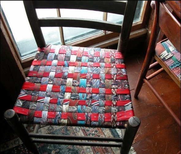 How to make chair seats from old neck ties