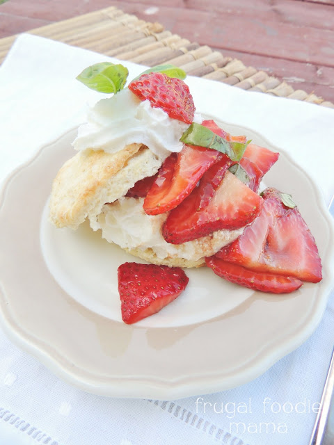 Strawberry Basil Sour Cream Shortcakes