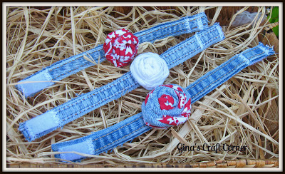 Blue Jean Rosette Bracelets