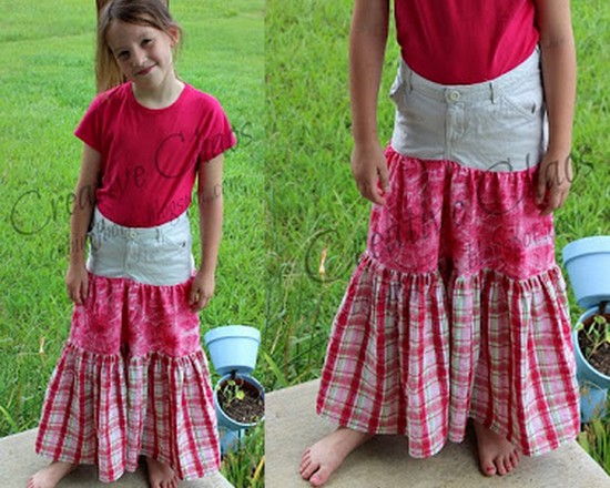 sew a Refashioned Grils Skirt