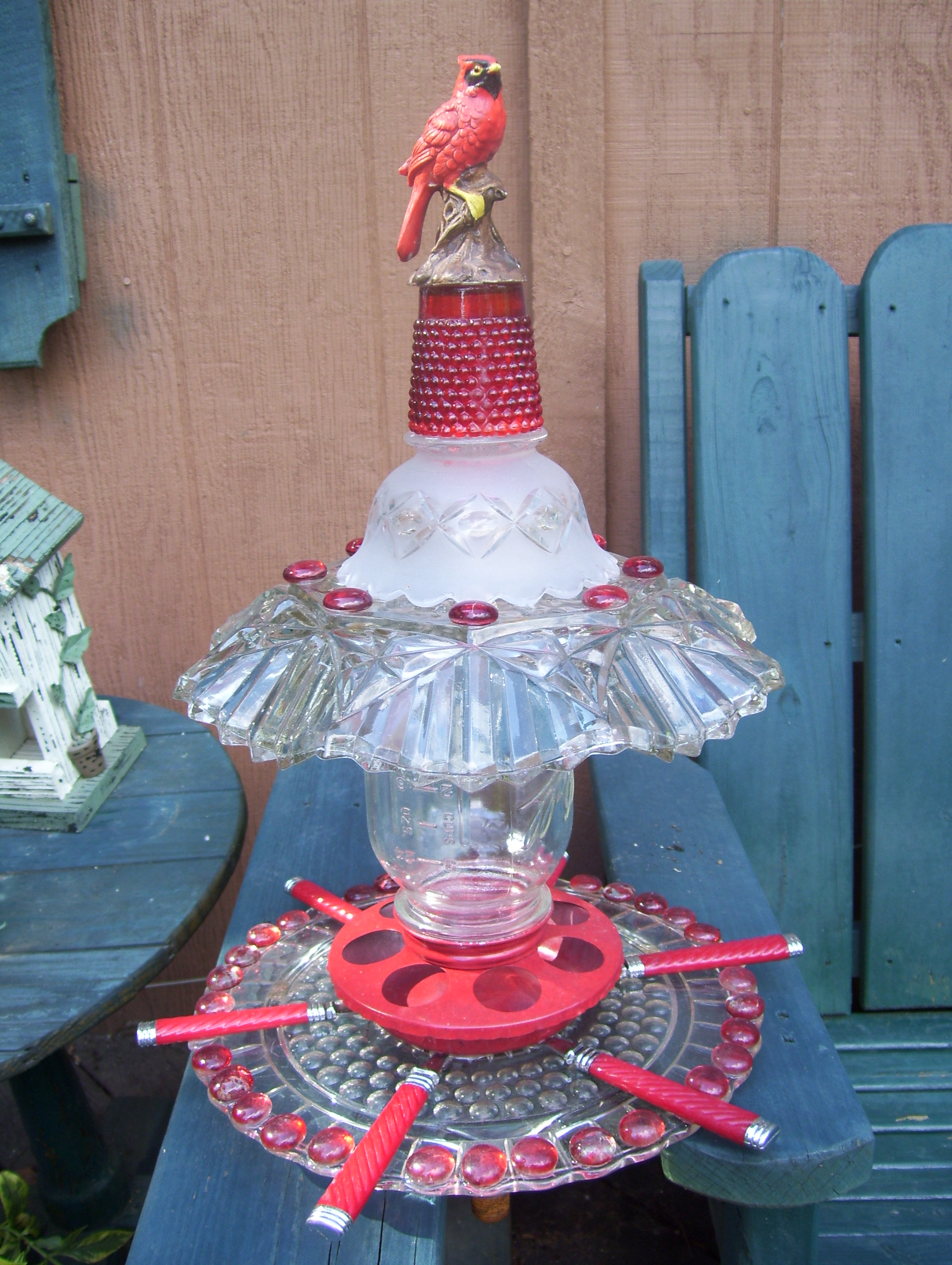 Upcycled Glass Bird Feeders