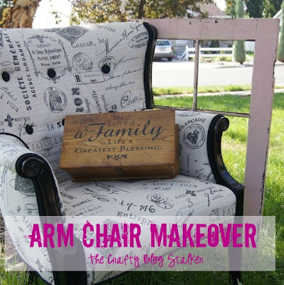 Arm Chair Reupholstery Makeover 