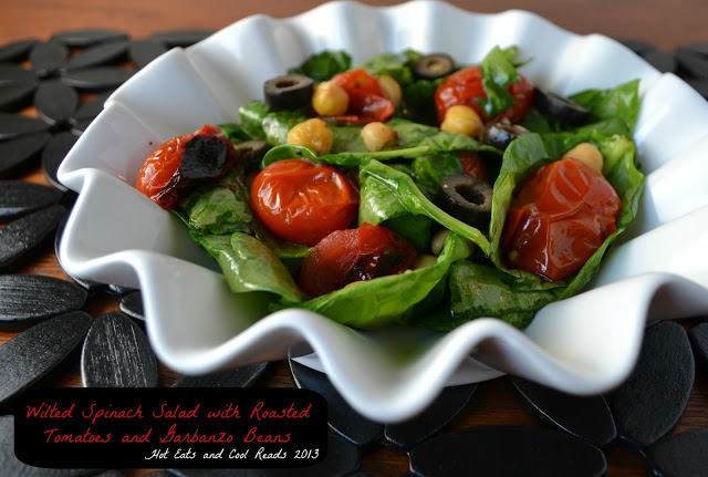 Wilted Spinach Salad with Roasted Tomatoes and Garbanzo Beans Recipe