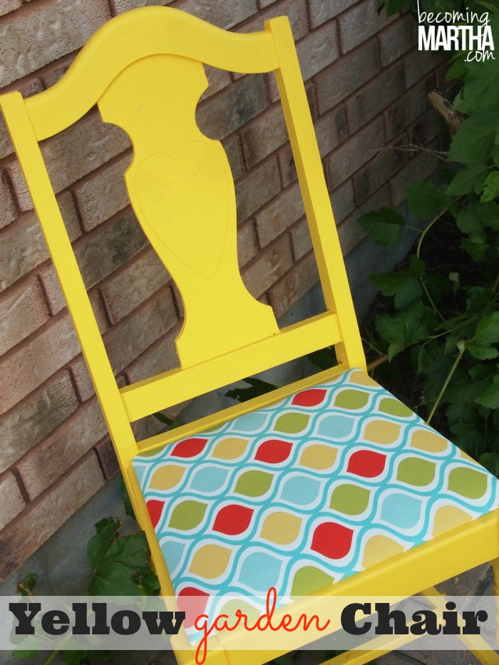 Yellow upcycled reupolstered chair