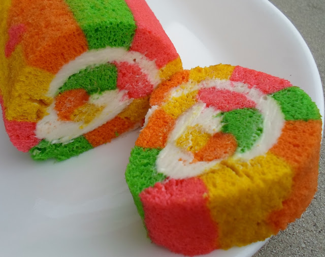 multi-colored cake roll 