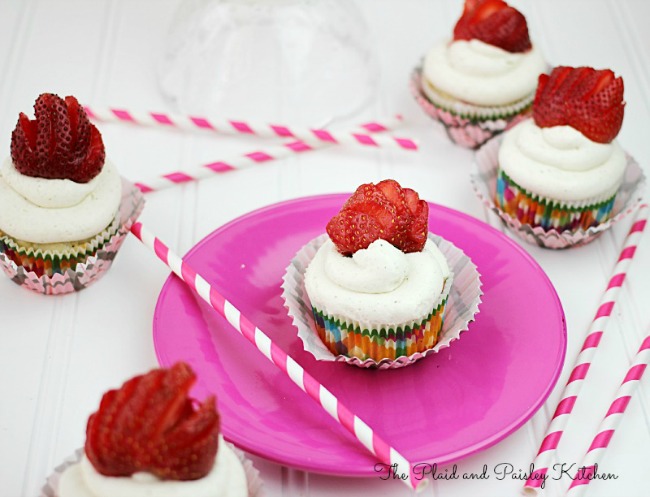 Strawberry Vanilla Bean Cupcakes