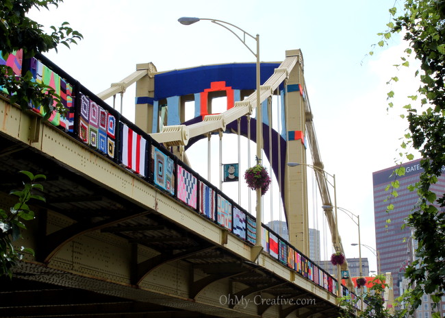 Pittsburgh Bridge Yarn Bombing - Andy Warhol Bridge - OhMy-Creative.com