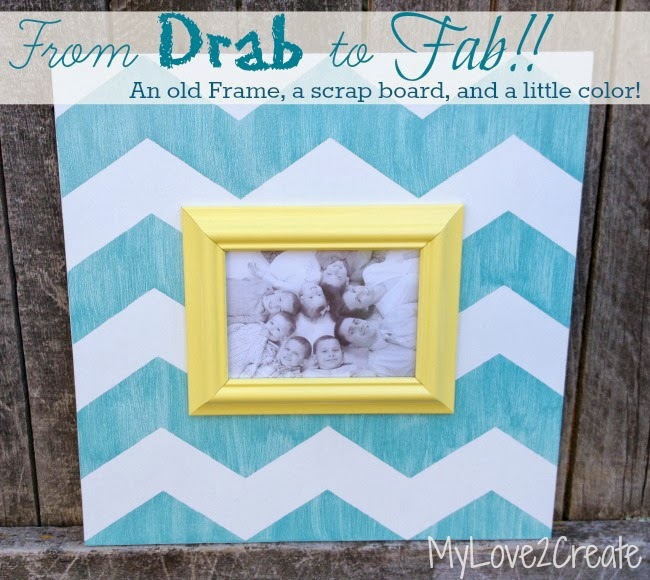 Chevron Upcycled Picture Frame - MyLove2Create
