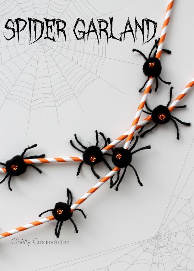 Halloween Spider Garland - OhMy-Creative.com 