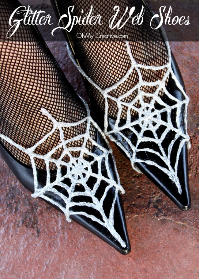 Glitter Spider Web Halloween Shoes - OhMy-Creative.com