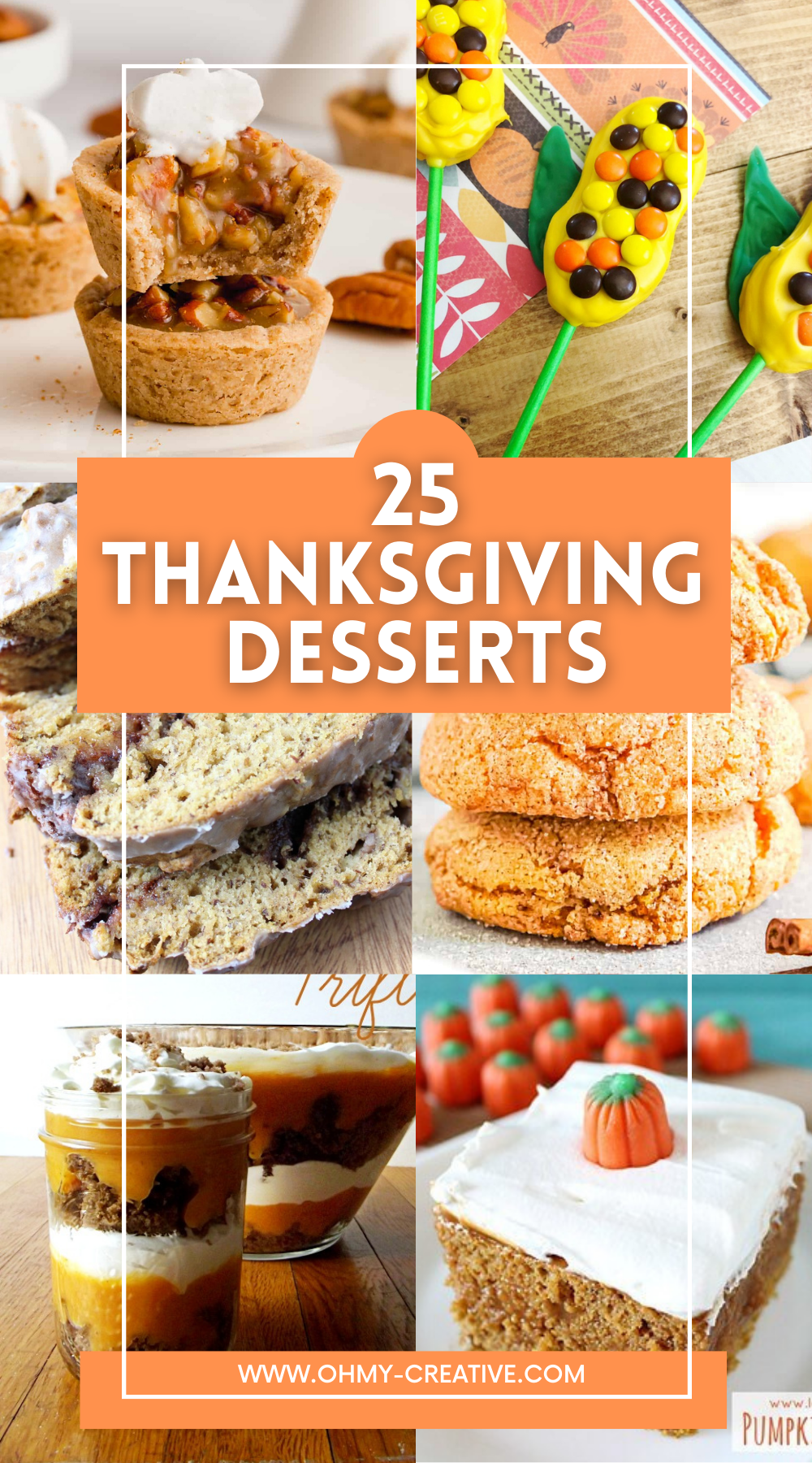 a collage of Thanksgiving dessert ideas with recipes.