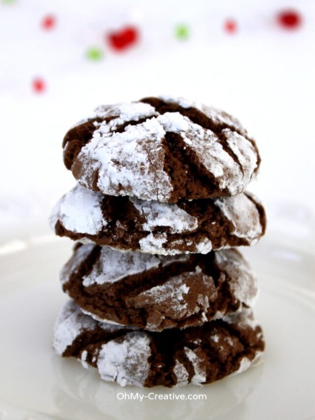 Crinkle Chocolate Snowball Cookies