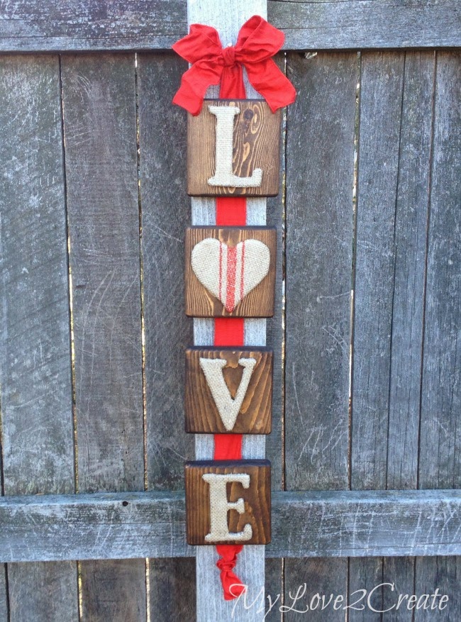 Check out this super fun and easy Burlap Letter Wooden Sign for Valentine's Day!