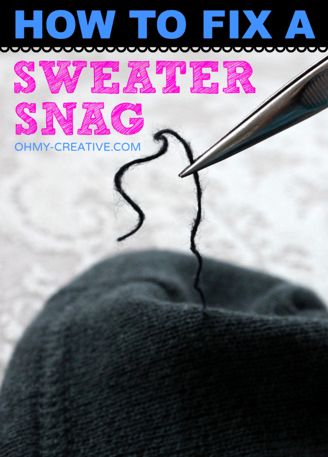 How To Fix A Sweater Snag    OHMY-CREATIVE.COM 