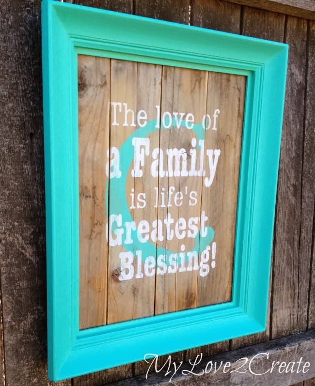 DIY Monogram Family Quote Frame - MyLove2Create 
