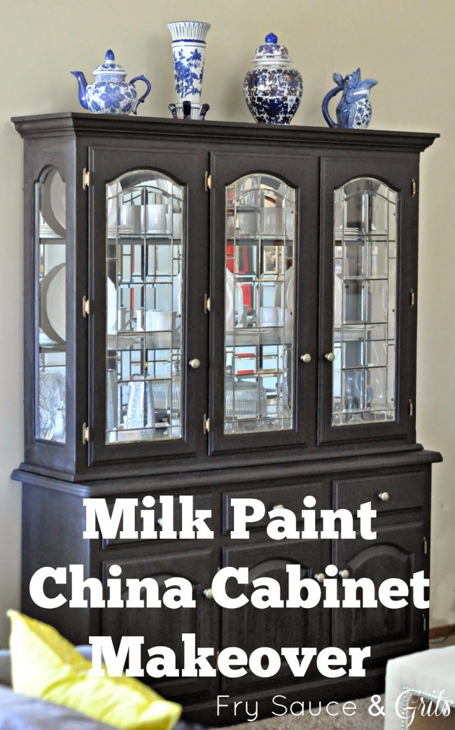 Milk Paint China Hutch Makeover Fry Sauce and Grits