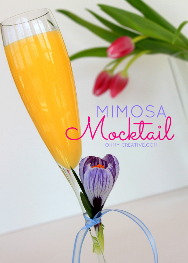 Serve a Non Alcoholic Mimosa Mocktail for any special occasion brunch  |  OHMY-CREATIVE.COM 