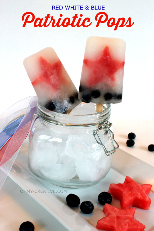 Show your stars and stripes with these easy to make Red White & Blue Patriotic Pops | OHMY-CREATIVE.COM