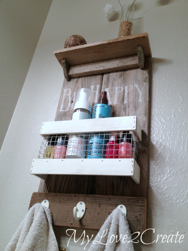 Our Rustic DIY Shelf Tutorial is a great project for a weekend that also updates your bathroom or entryway easily and cheaply!