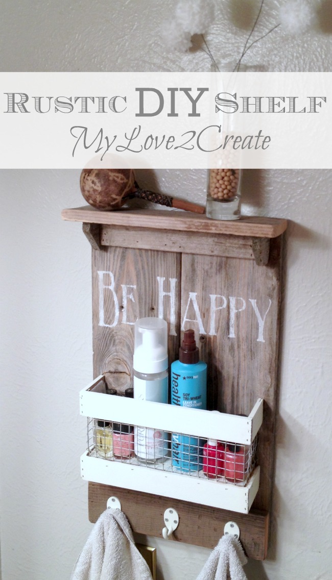 Our Rustic DIY Shelf Tutorial is a great project for a weekend that also updates your bathroom or entryway easily and cheaply!