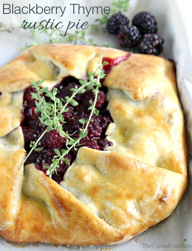 Blackberry Thyme Rustic Pie  www.thecasualcraftlete.com for www.ohmycreative.com