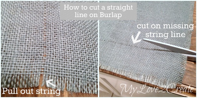 how to cut a straight line on burlap