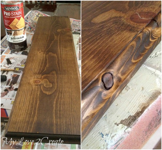 staining pine board