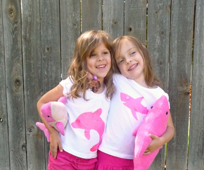Girls Pink Shark Shirt