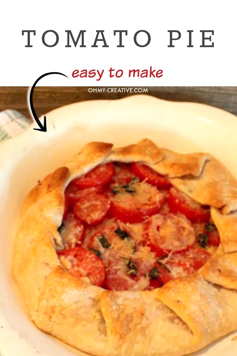 Using tomatoes from the garden, cheese and fresh basil it is easy to make this tomato pie recipe.