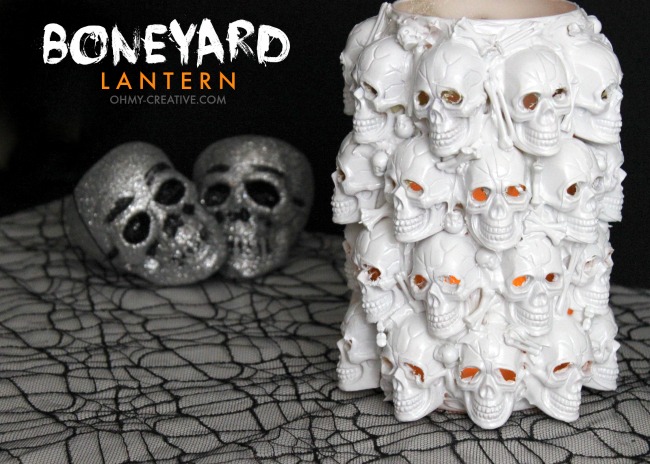 DIY Boneyard Lantern - a Pottery Barn knock off for Halloween  |  OHMY-CREATIVE.COM